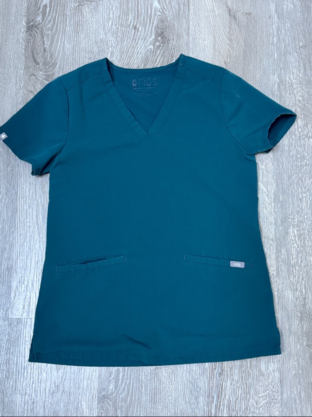 FIGS Teal V-Neck Scrub Top